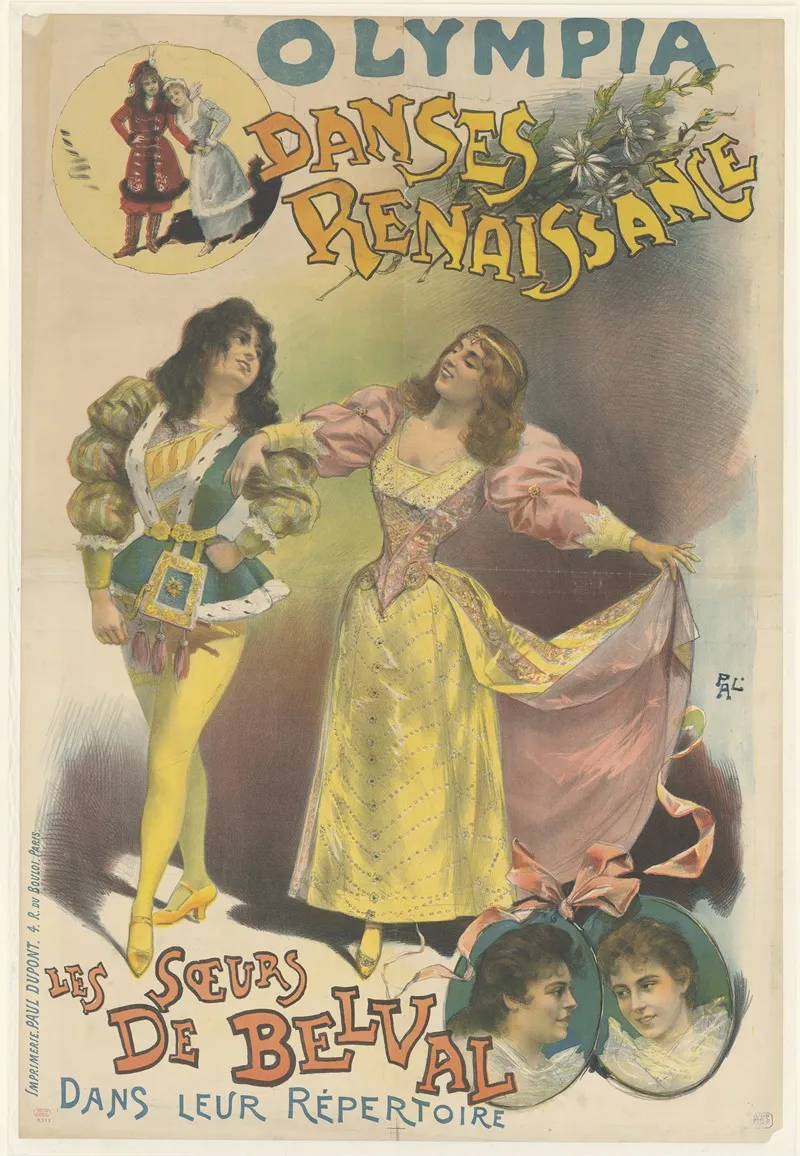 Olympia Danses Renaissance Les Soeurs De Belval Dans Leur Repertoire Wall Art by Pal (Jean de Paleologue) - High-Resolution Digital Print