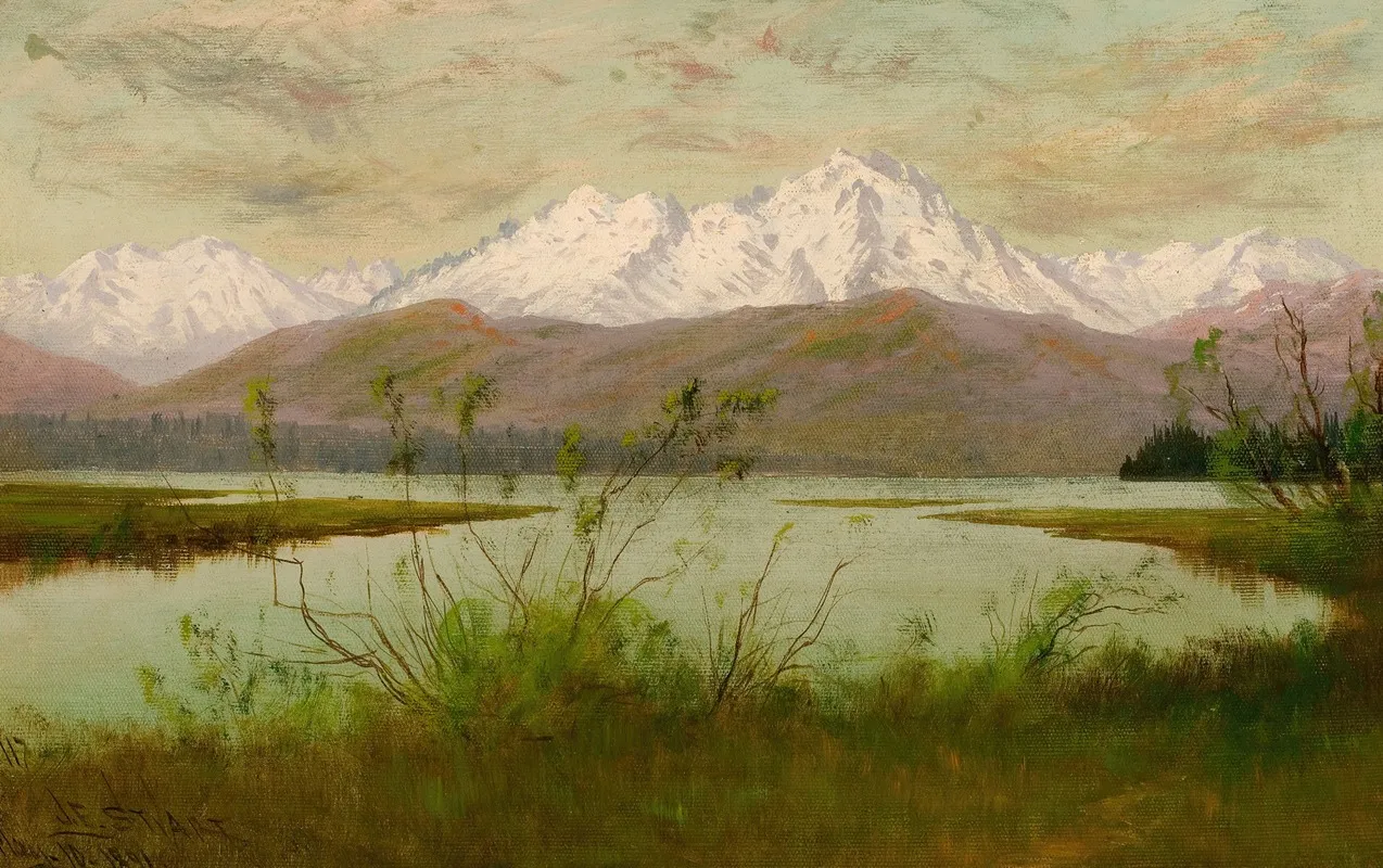 Olympic Range From Skokomis River Washington Wall Art by James Everett Stuart - High-Resolution Digital Print