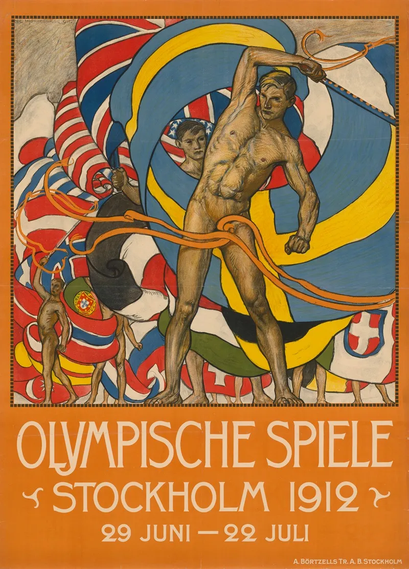 Olympische Spiele Stockholm 1912 Wall Art by Olle Hjortzberg - High-Resolution Digital Print