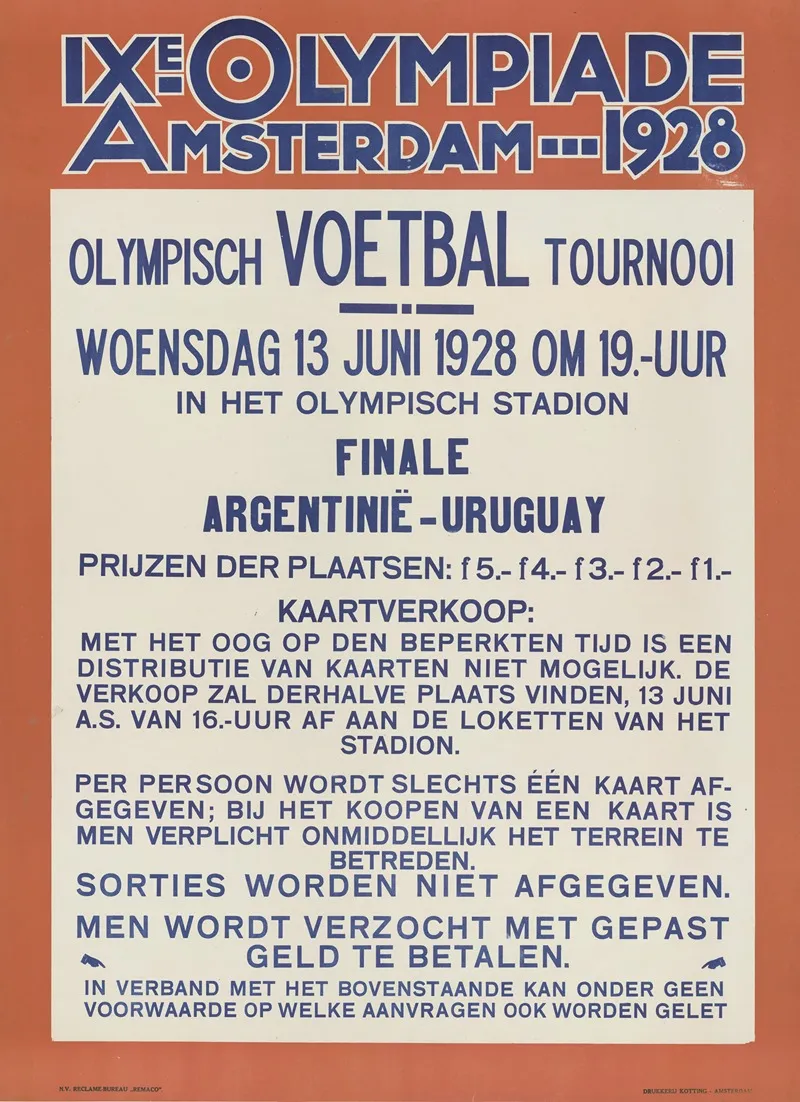Olympische Voetbalfinale Argentinie Uruguay