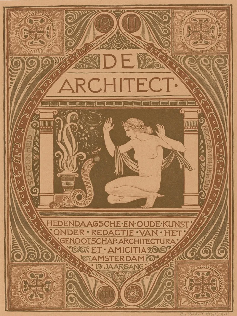 Omslagontwerp Voor De Architect 1911
