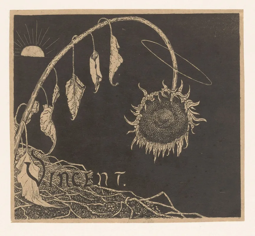 Omslagontwerp Voor Richard Roland Holst Tentoonstelling Der Nagelaten Werken Van Vincent Van Gogh 1892 Wall Art by Richard Nicolaüs Roland Holst - High-Resolution Digital Print