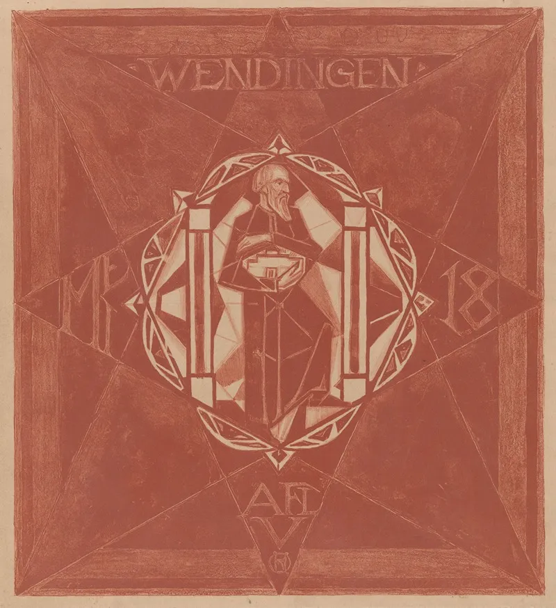 Omslagontwerp Voor Wendingen 1918 Wall Art by Richard Nicolaüs Roland Holst - High-Resolution Digital Print