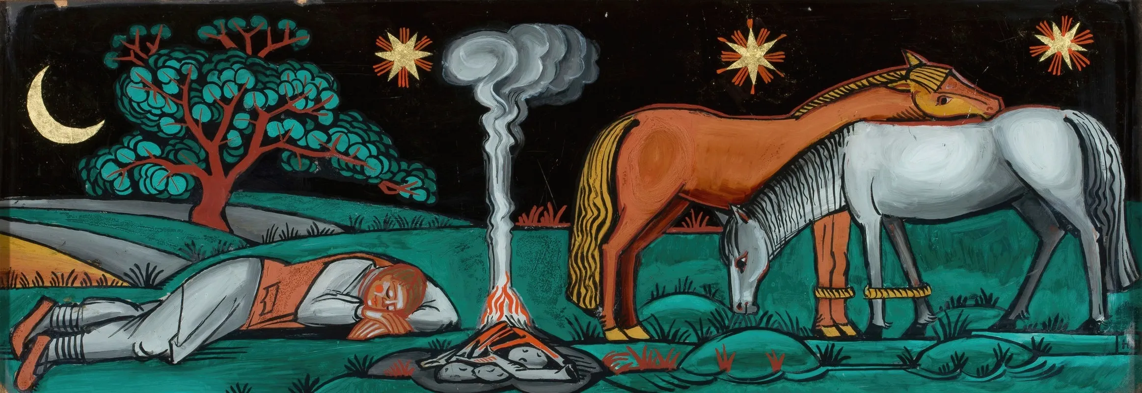 On A Pasture Wall Art by Helena Schrammówna - High-Resolution Digital Print