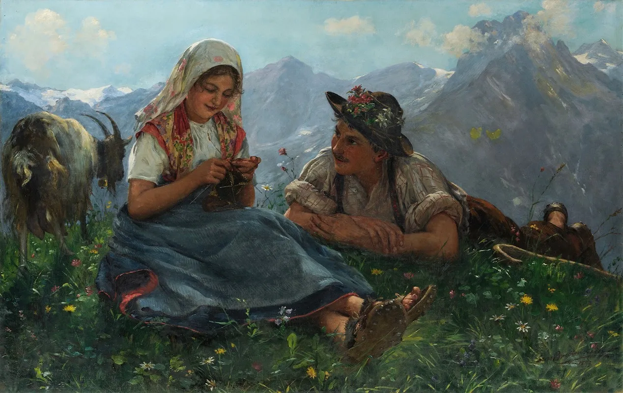 On Free Alpine Hights Wall Art by Ernst Breitenstein - High-Resolution Digital Print