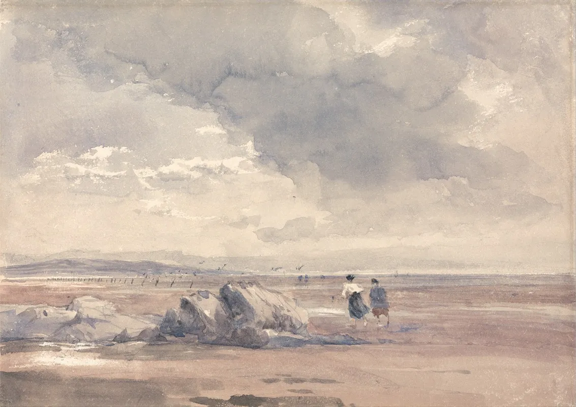 On Lancaster Sands Low Tide Wall Art by David Cox - High-Resolution Digital Print