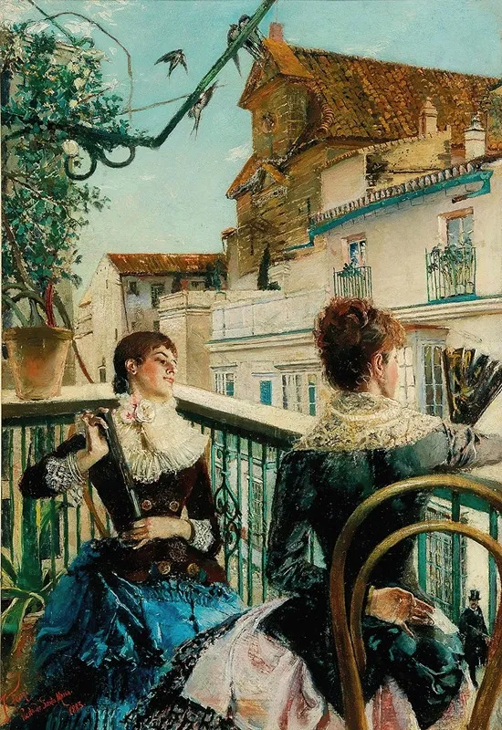 On The Balcony The Love Letter Wall Art by J. Ferry - High-Resolution Digital Print