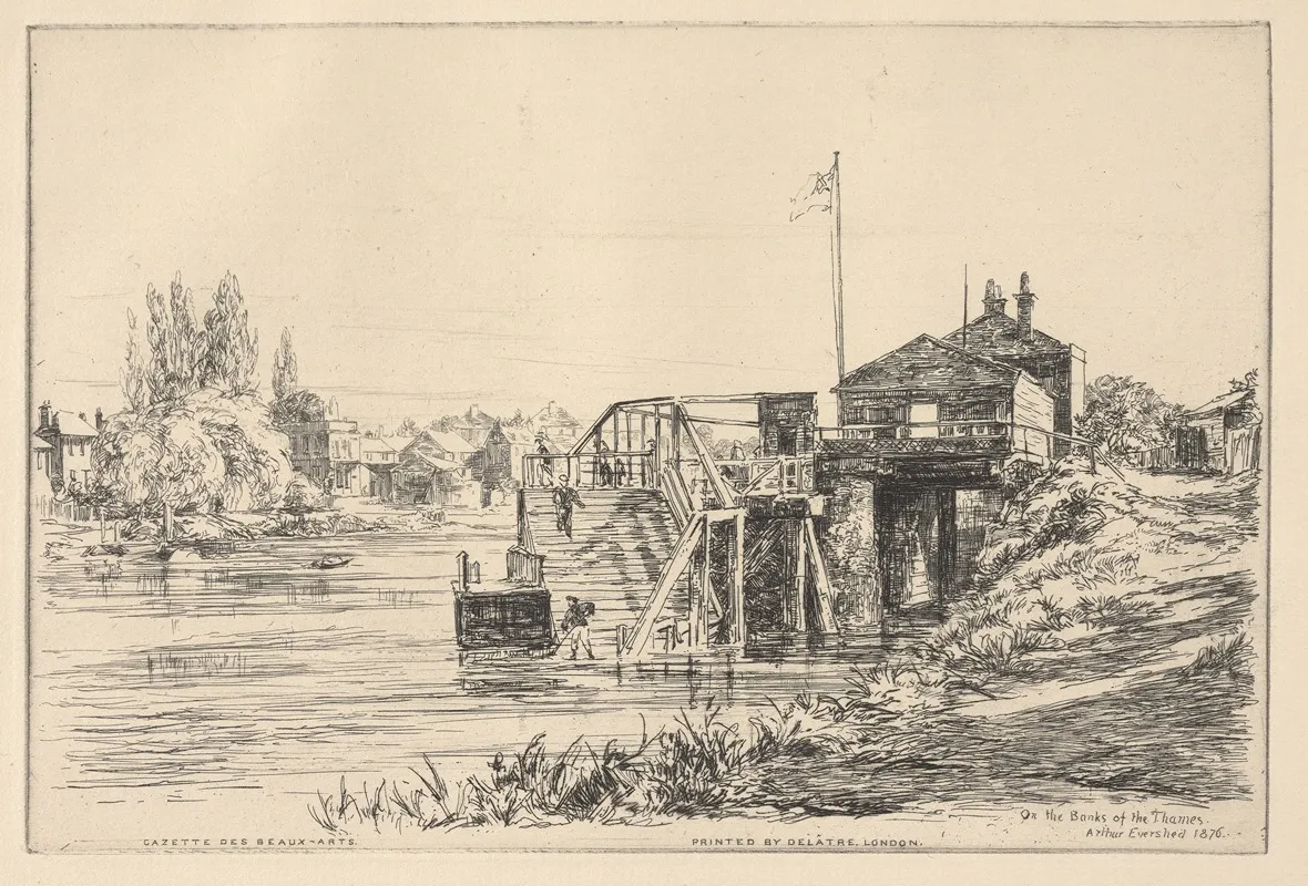 On The Banks Of The Thames Wall Art by Arthur Evershed - High-Resolution Digital Print