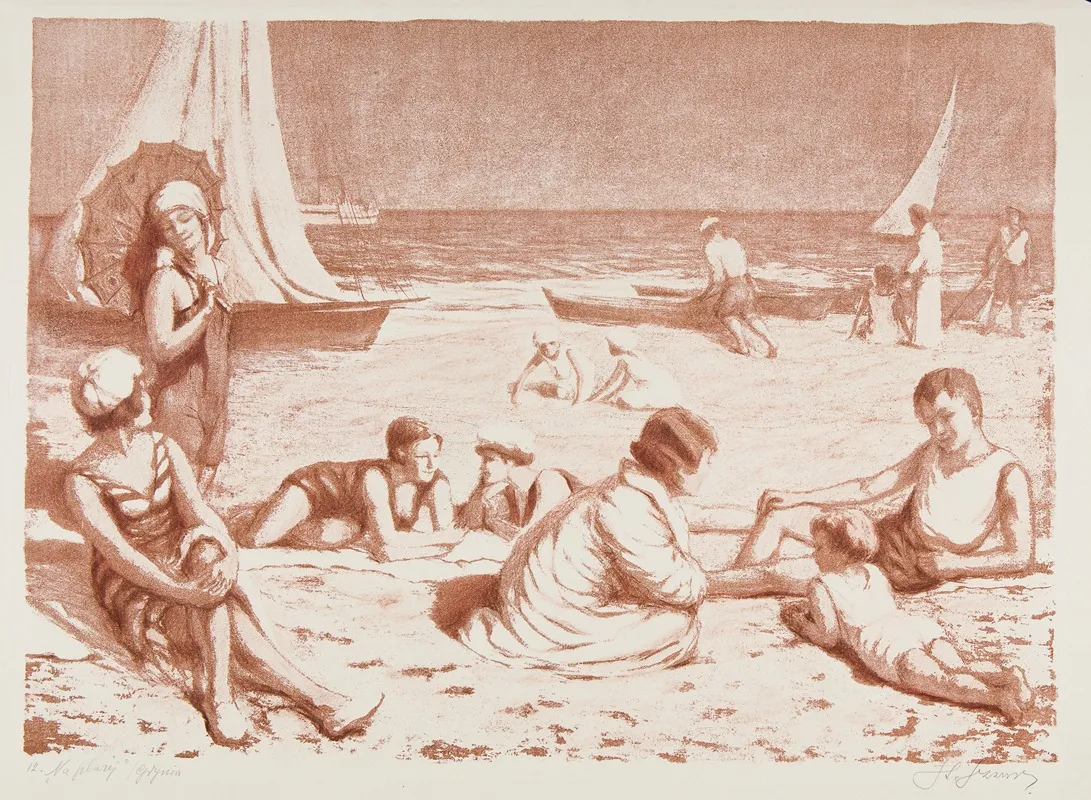 On The Beach 28 Wall Art by Stanisław Szwarc - High-Resolution Digital Print
