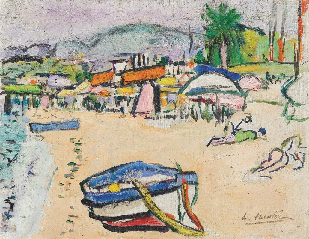 On The Beach South Of France Wall Art by George Leslie Hunter - High-Resolution Digital Print