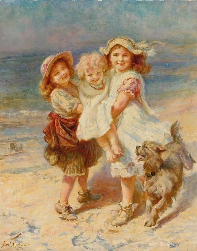 On The Beach Wall Art by Frederick Morgan - High-Resolution Digital Print