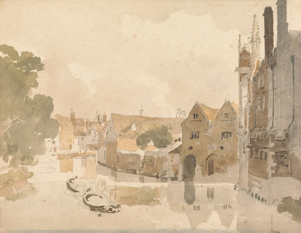 On The Cam Back Of St Johns College Cambridge Wall Art by Amelia Long - High-Resolution Digital Print
