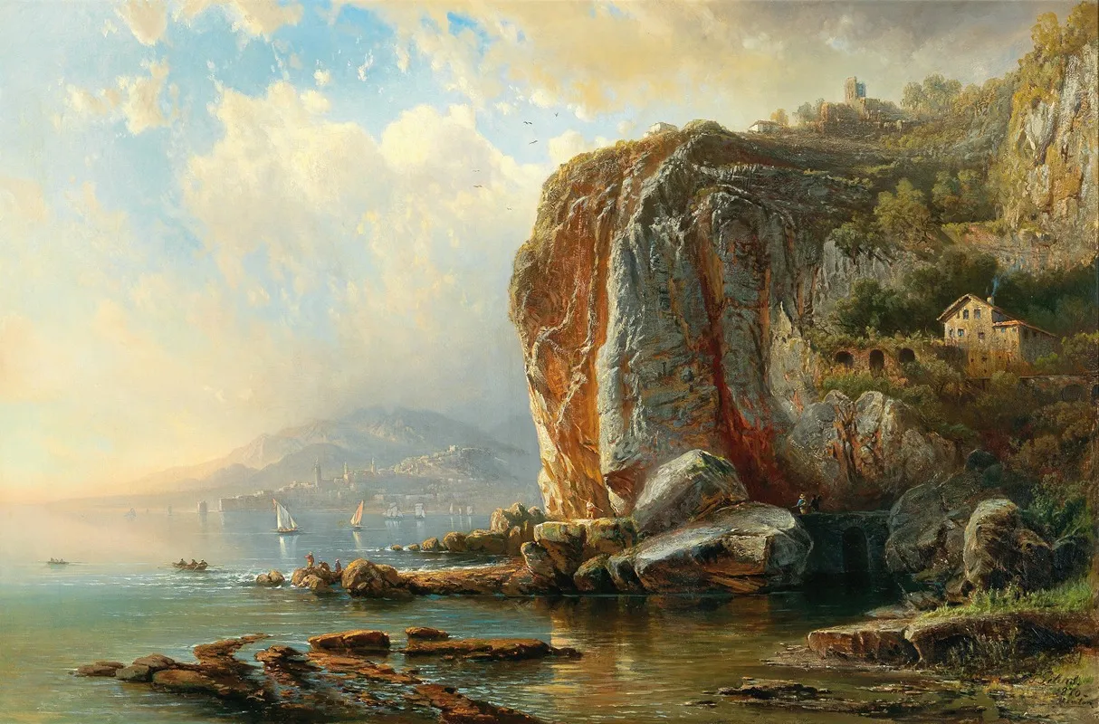 On The Coast Of Menton Wall Art by Pieter Franciscus Peters - High-Resolution Digital Print