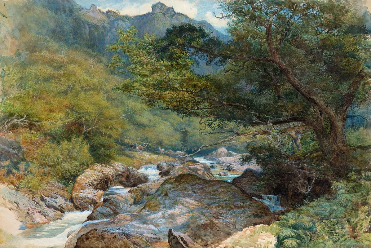 On The East Lyn North Devon Wall Art by William Henry Millais - High-Resolution Digital Print