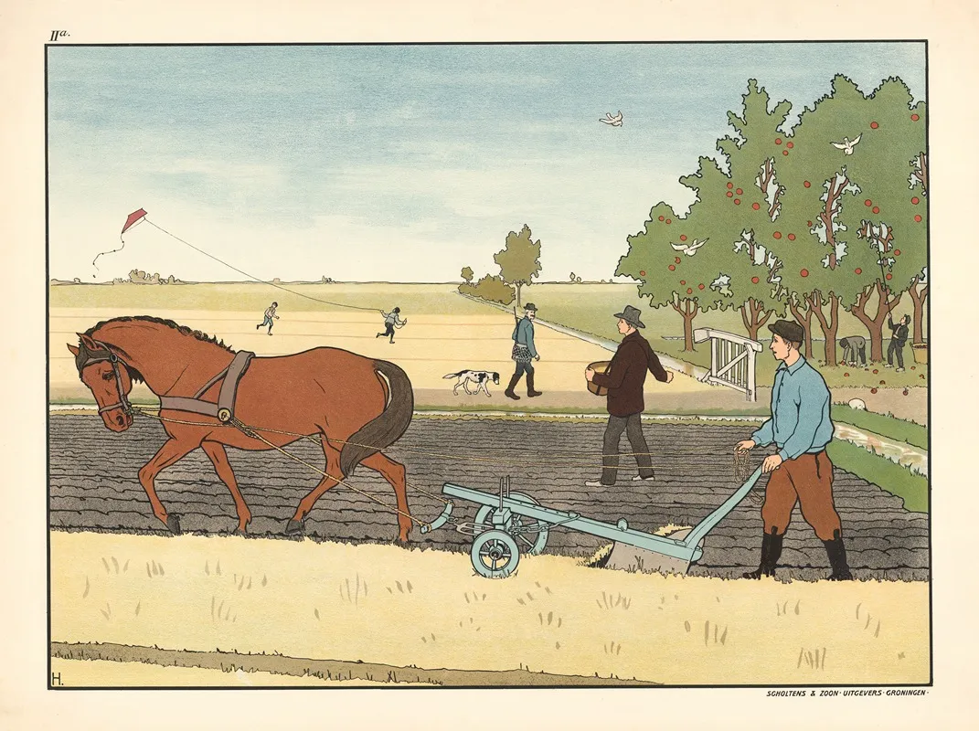 On The Field Wall Art by Lith. J. Beerta - High-Resolution Digital Print