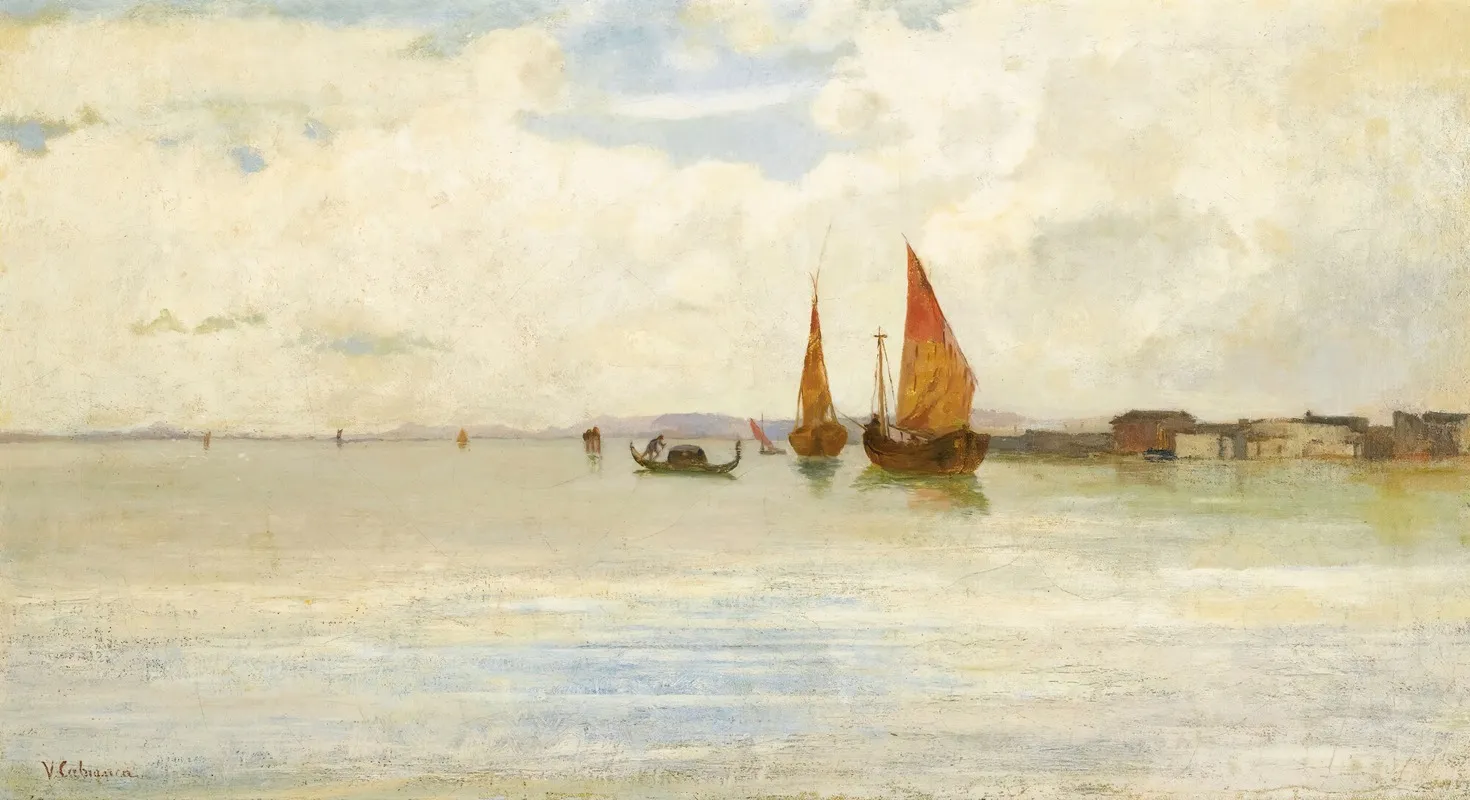 On The Lagoon Venice Wall Art by Vincenzo Cabianca - High-Resolution Digital Print