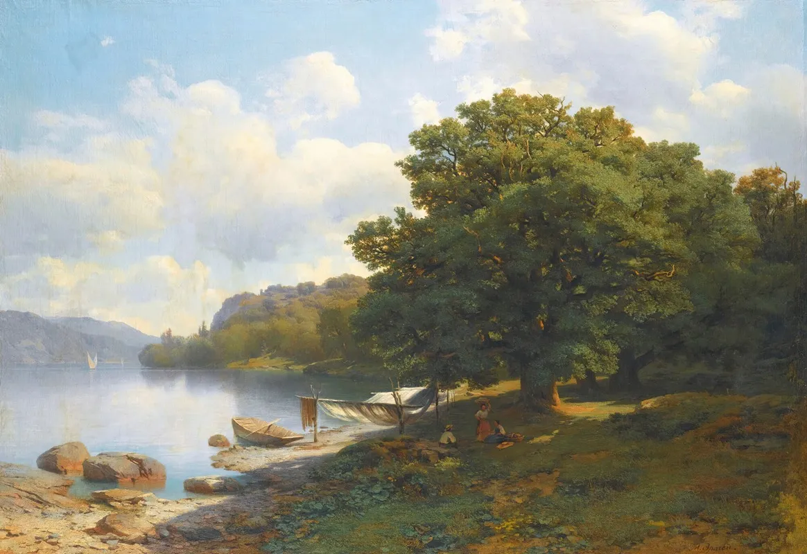 On The Lake Shore Wall Art by Mikhail Spiridonovich Erassi - High-Resolution Digital Print