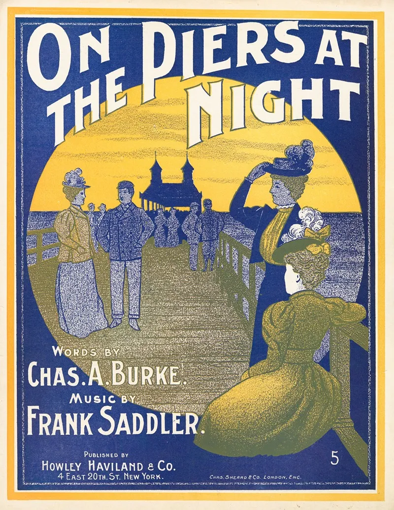 On The Piers At Night Wall Art by Anonymous - High-Resolution Digital Print