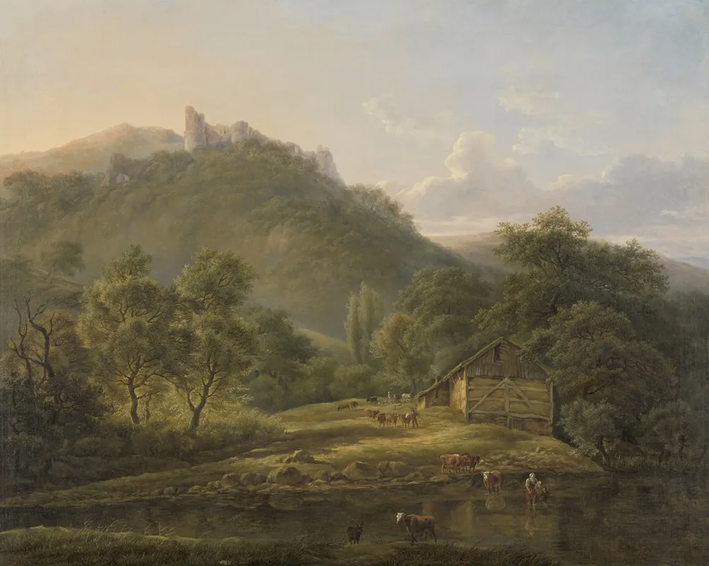 On The Sambre River Wall Art by Edouard Delvaux - High-Resolution Digital Print