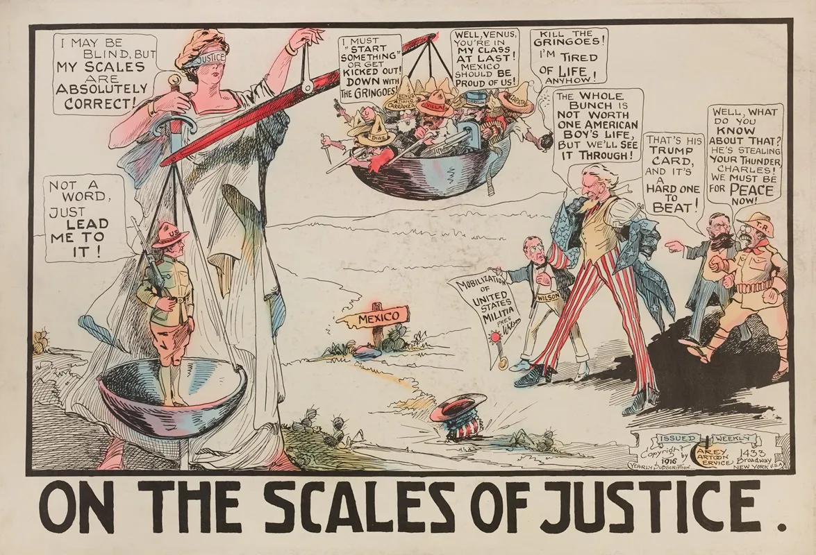 On The Scales Of Justice Wall Art by Carey Cartoon Service - High-Resolution Digital Print