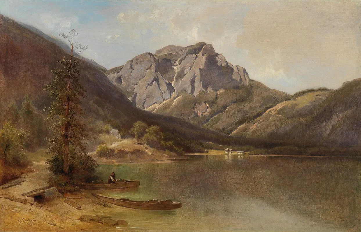 On The Shore Of Lake Langbathsee Wall Art by Melchior Fritsch - High-Resolution Digital Print