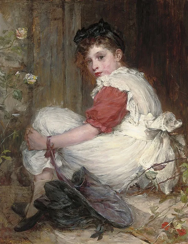 On The Threshold Wall Art by Marie Elizabeth Seymour Lucas - High-Resolution Digital Print