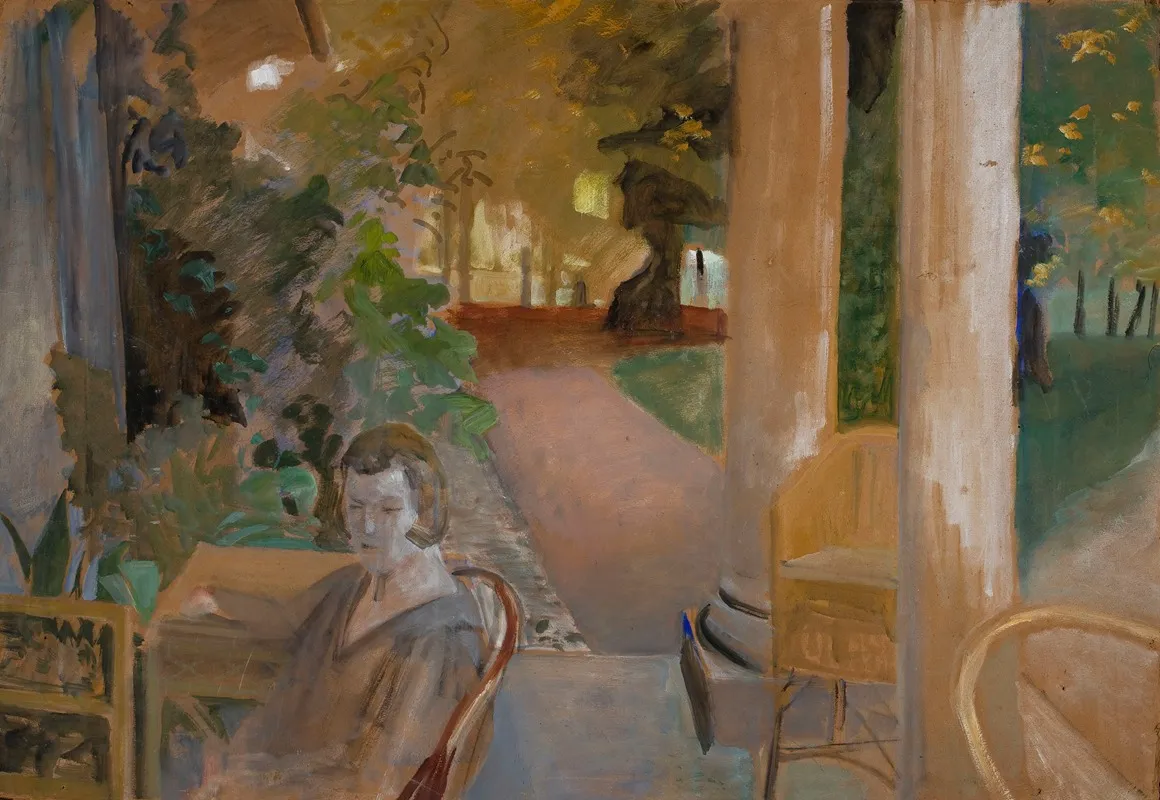 On The Veranda 3 Wall Art by Jacek Malczewski - High-Resolution Digital Print
