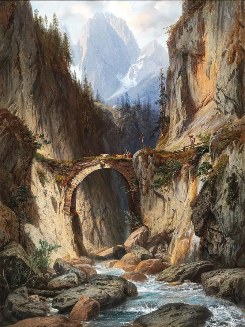 On The Via Mala Wall Art by Willibald Wex - High-Resolution Digital Print