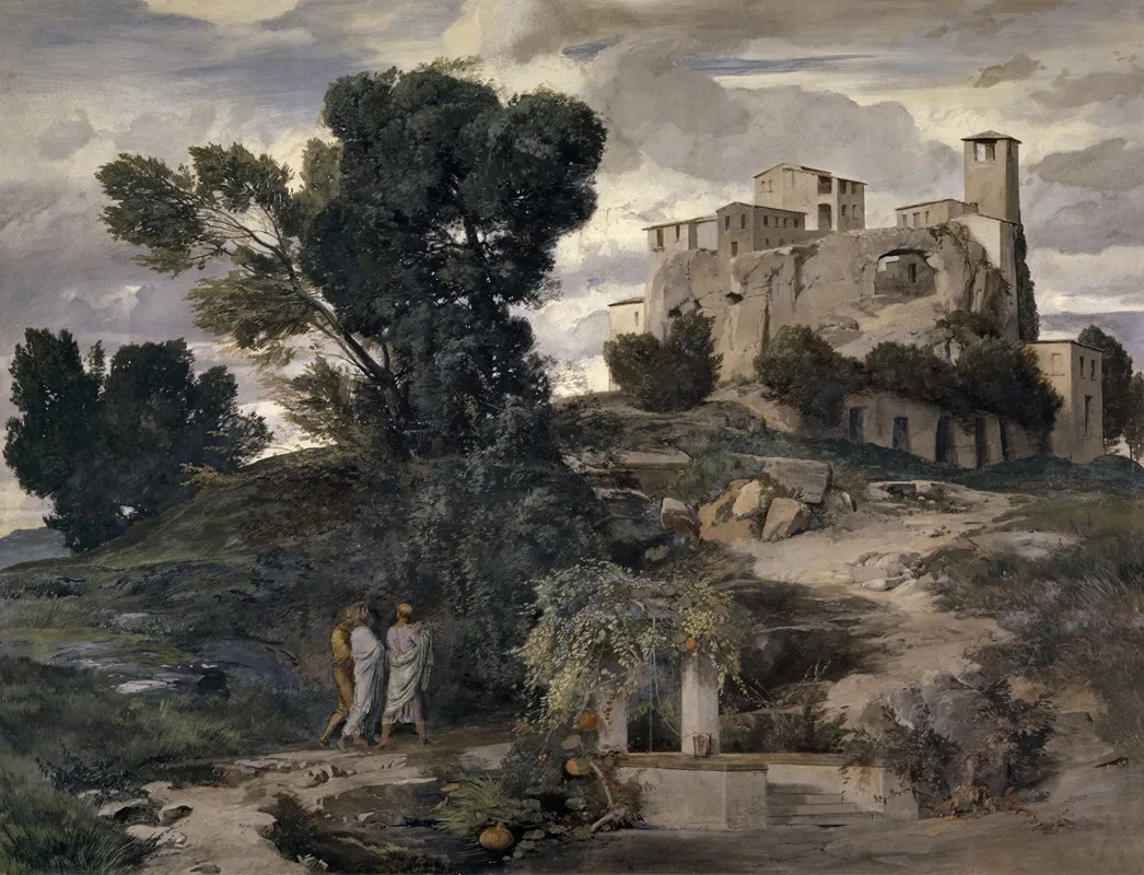 On The Way To Emmaus Wall Art by Arnold Böcklin - High-Resolution Digital Print