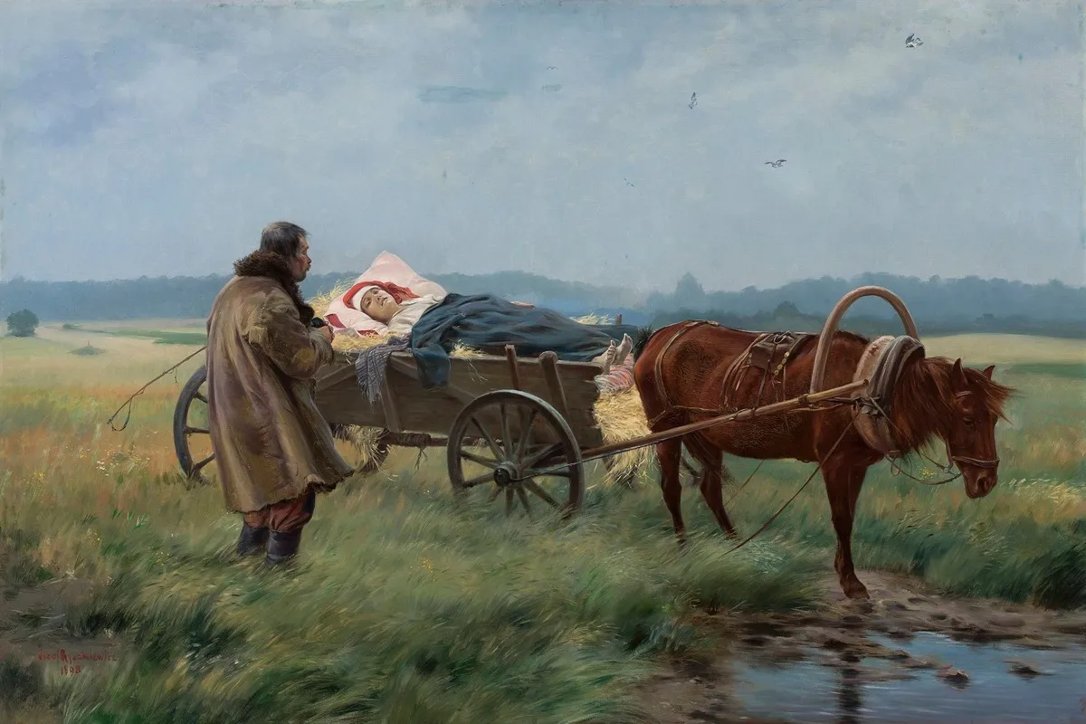 On The Way To The Doctor Wall Art by Józef Ryszkiewicz - High-Resolution Digital Print