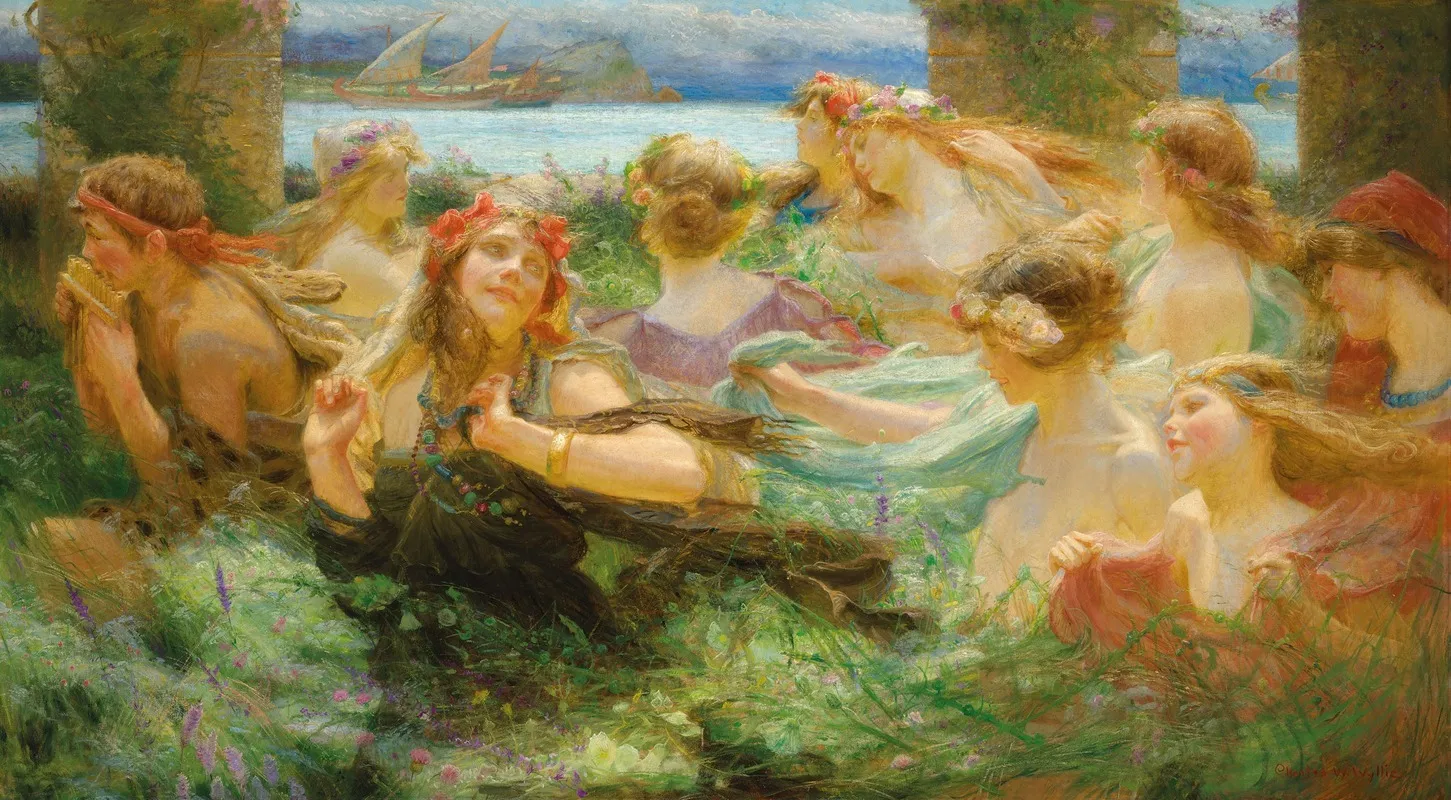 On The Way To The Festival Wall Art by Charles William Wyllie - High-Resolution Digital Print