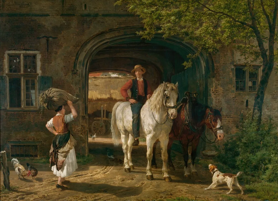On Their Way To The Field Wall Art by Jean-Louis van Kuyck - High-Resolution Digital Print