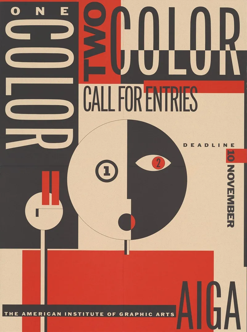 One Color Two Color Call For Entry Aiga Wall Art by Michael Mabry - High-Resolution Digital Print