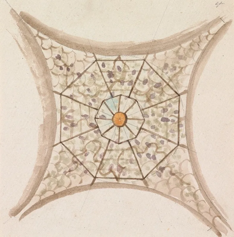 One Of Four Sketches Of Ceilings In The Vatican Gallery 2