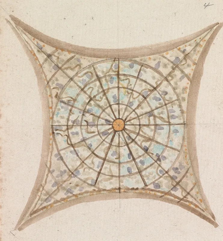 One Of Four Sketches Of Ceilings In The Vatican Gallery 4