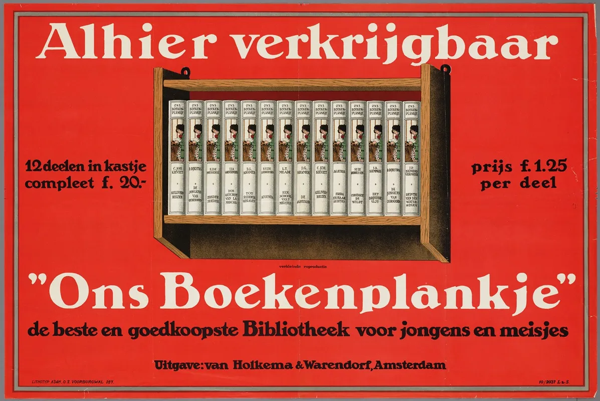 Ons Boekenplankje Wall Art by Lithotyp, Amsterdam - High-Resolution Digital Print