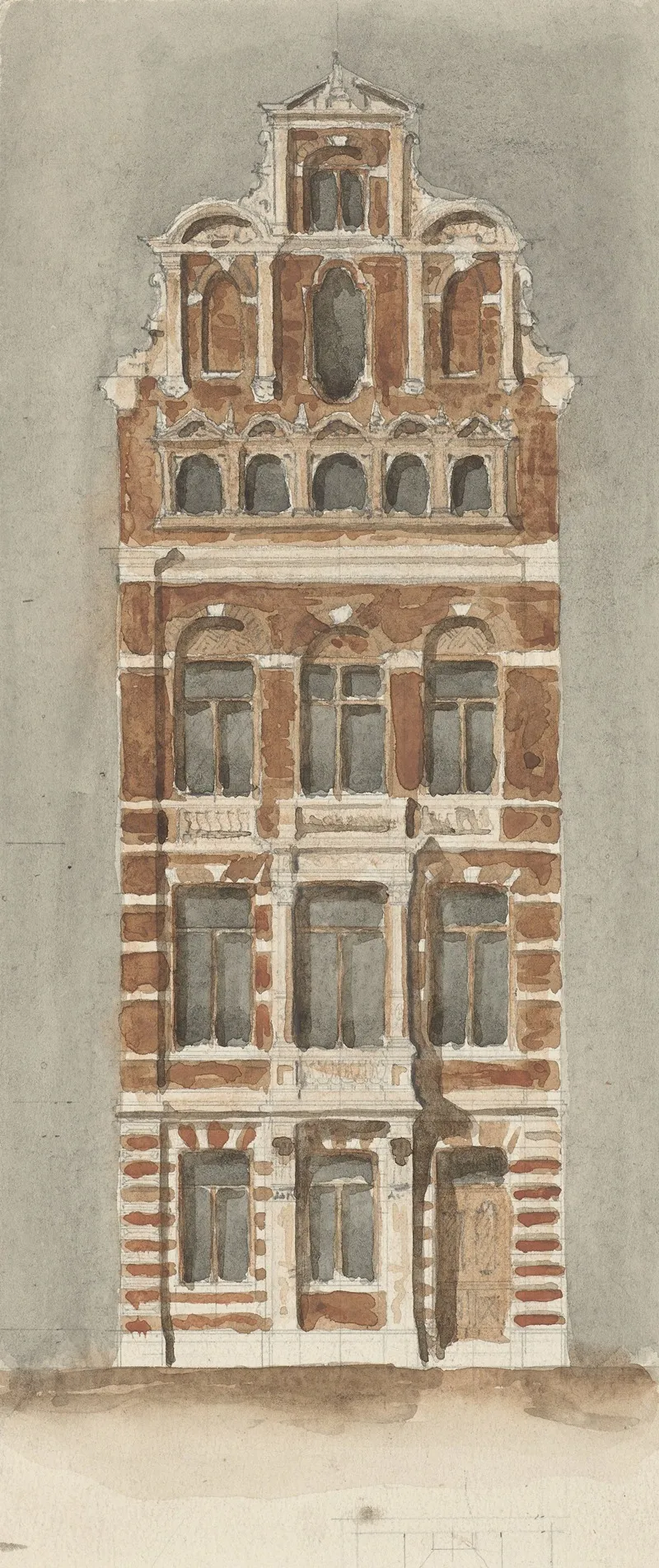 Ontwerp Van De Gevel Van Een Stadshuis Wall Art by Alexander Bleijs - High-Resolution Digital Print