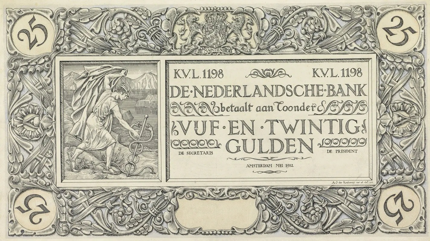 Ontwerp Voor Bankbiljet Van 25 Gulden