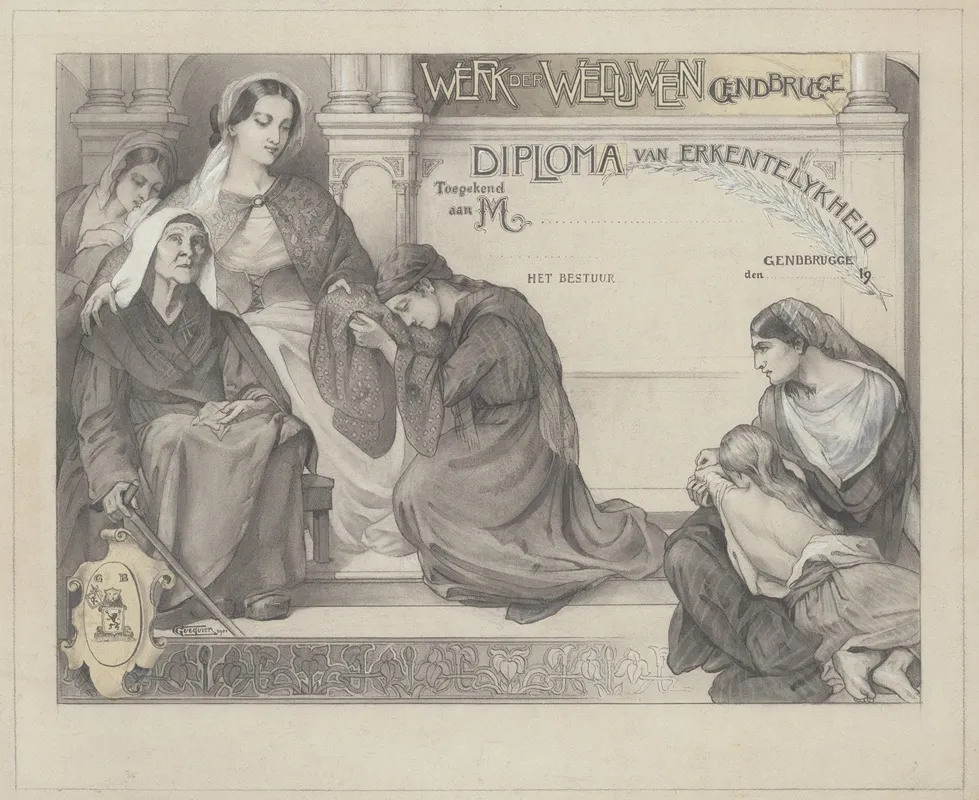 Ontwerp Voor Diploma Werk Der Weduwen Gendbrugge Wall Art by Guequier - High-Resolution Digital Print