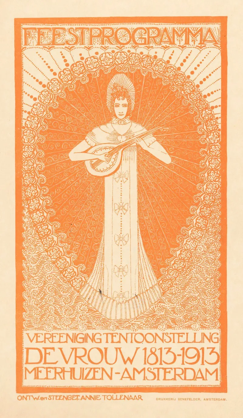 Ontwerp Voor Een Advertentie Voor Het Feestprogramma Van De Tentoonstelling De Vrouw 1813 1913 In Amsterdam Wall Art by Annie Ermeling - High-Resolution Digital Print