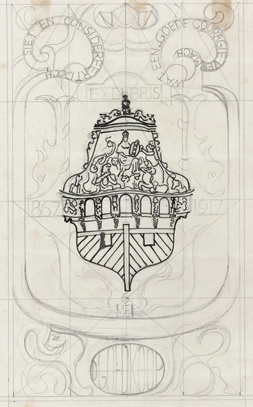 Ontwerp Voor Een Ex Libris Voor D Goedkoop