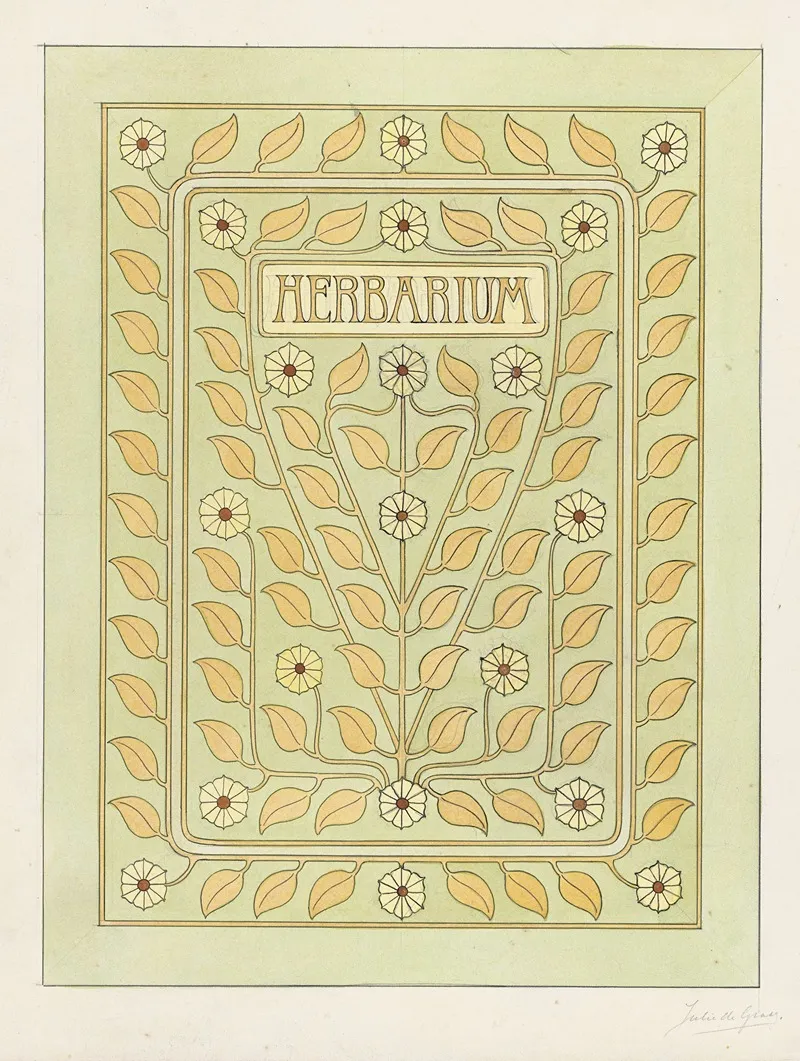 Ontwerp Voor Een Omslag Voor Een Herbarium
