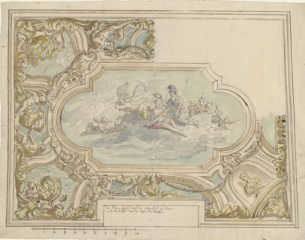 Ontwerp Voor Een Plafondschildering Met Allegorie Op De Waarheid
