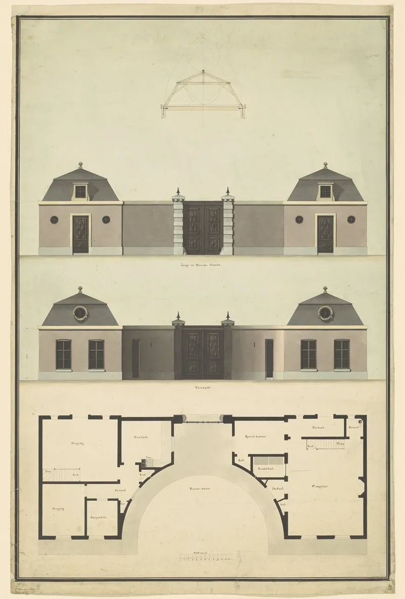 Ontwerp Voor Een Poortgebouw Annex Kantoor Wall Art by Abraham van der Hart - High-Resolution Digital Print