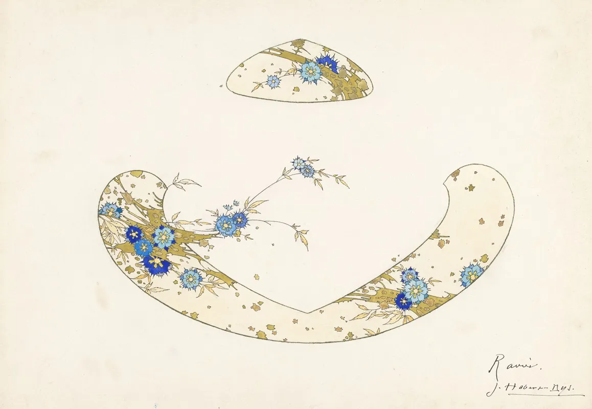 Ontwerp Voor Een Ravier Van Een Porseleinen Servies Voor Pillivuyt Wall Art by Jules Auguste Habert-Dys - High-Resolution Digital Print