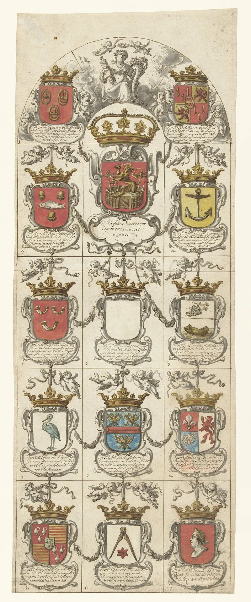 Ontwerp Voor Glasraam 4 Geschonken Door De College Ter Admiraliteit Tot Amsterdam Wall Art by Pieter Jansz. - High-Resolution Digital Print