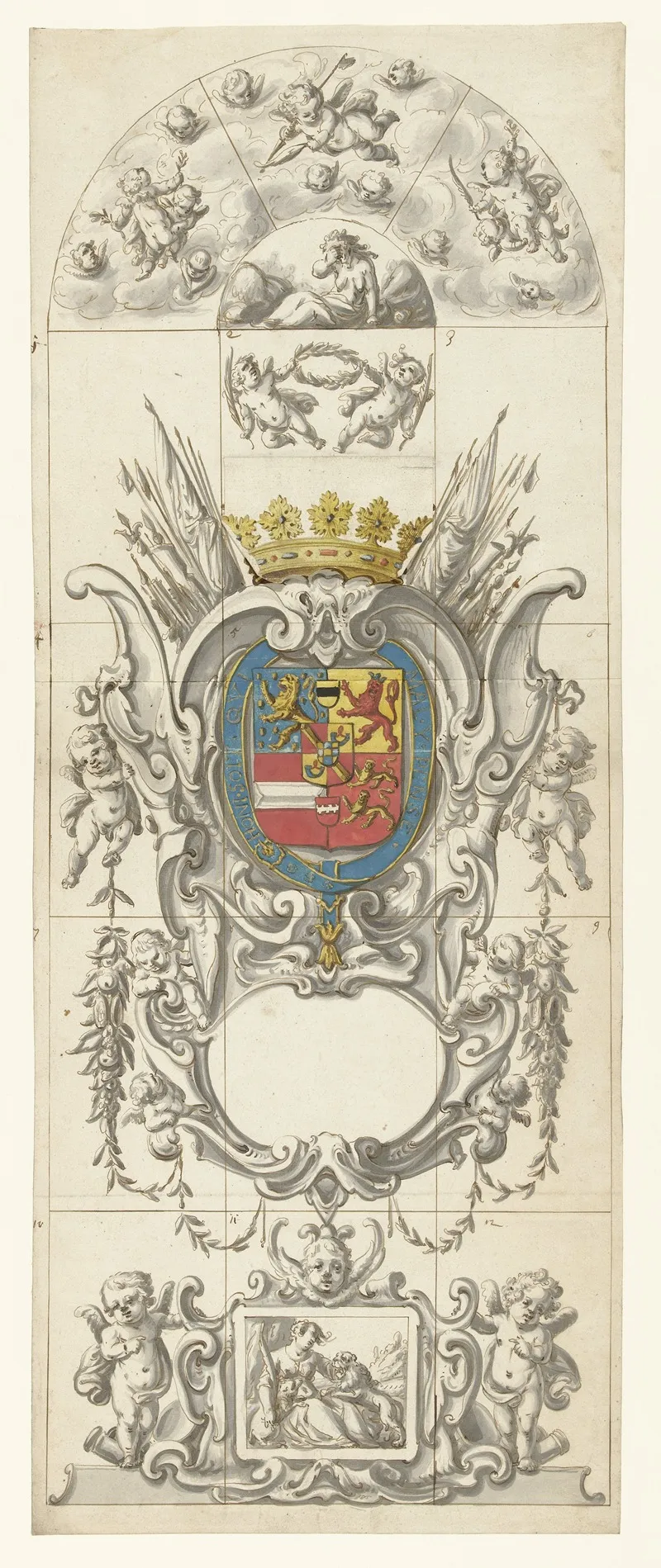 Ontwerp Voor Glasraam 8 Geschonken Door Prins Willem Hendrik Op Zeventienjarige Leeftijd Wall Art by Pieter Jansz. - High-Resolution Digital Print