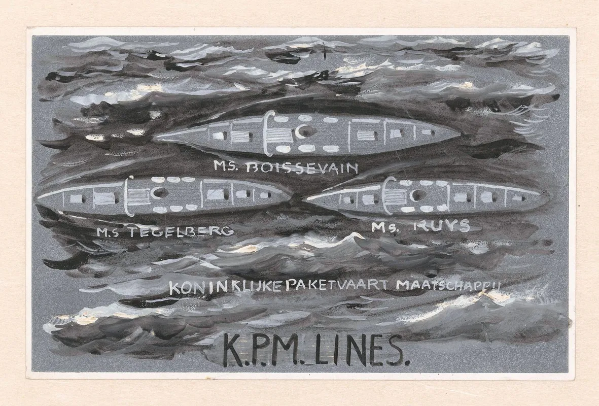 Ontwerp Voor Vignet Van De Koninklijke Paketvaart Maatschappij K P M Lines