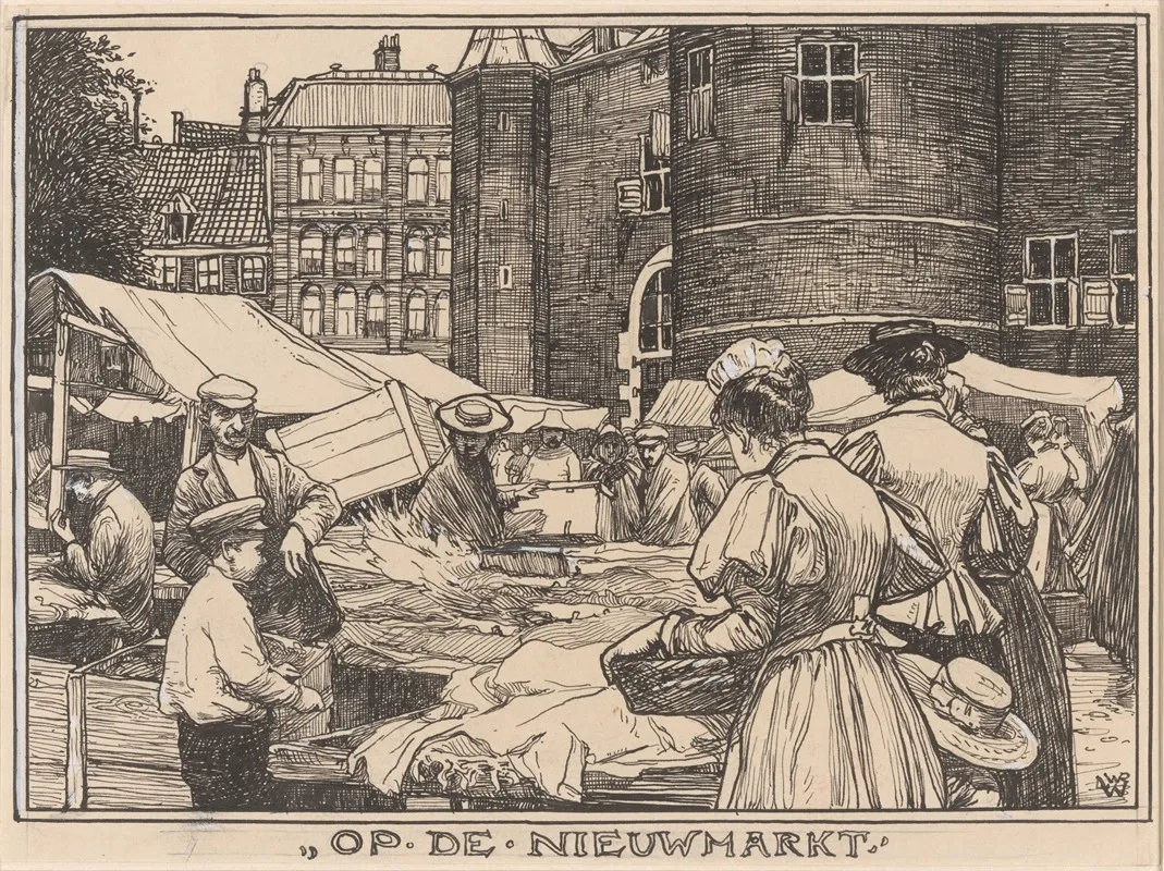 Op De Nieuwmarkt Te Amsterdam