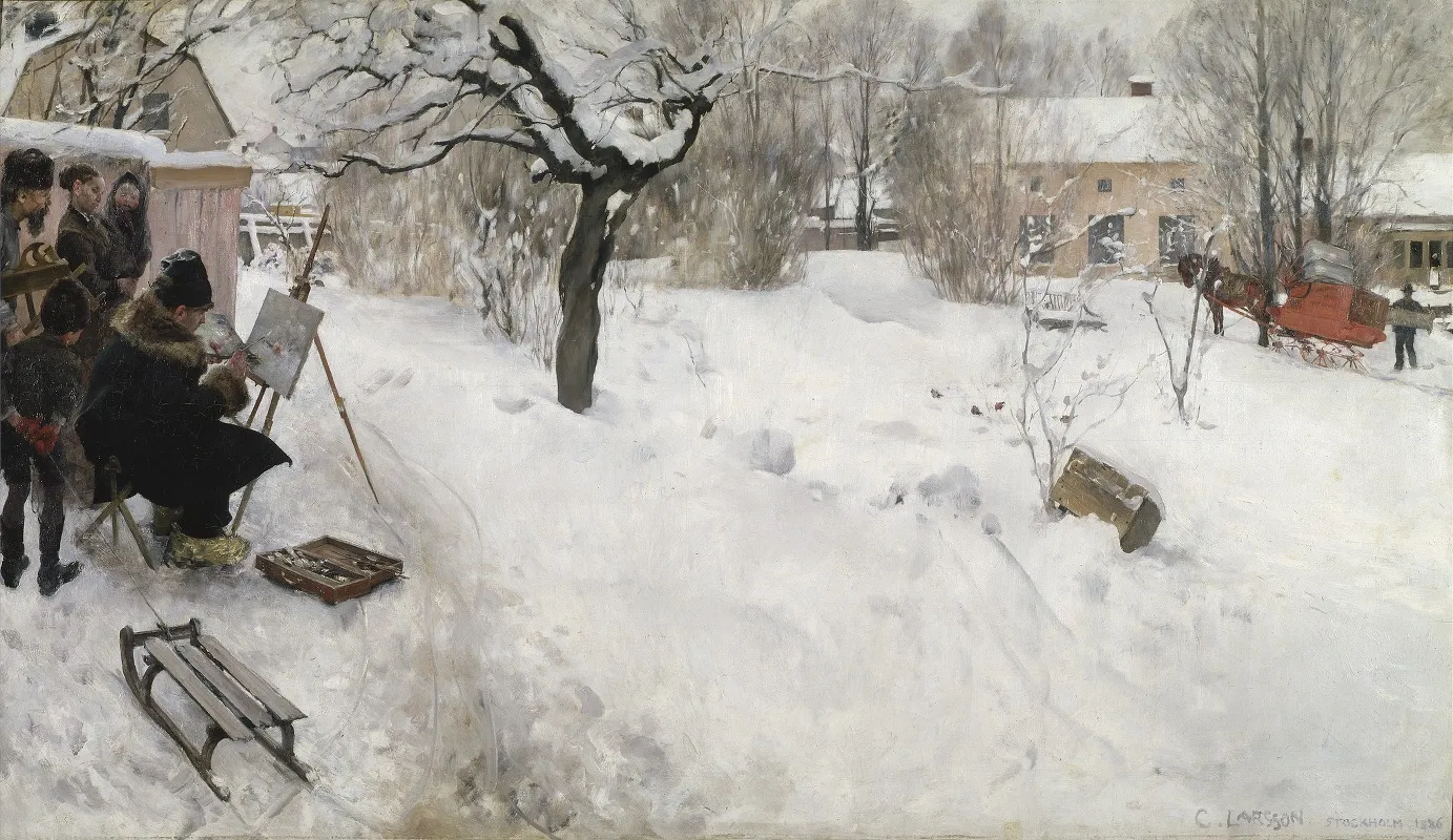 Open Air Painter Winter Motif From Asogatan 145 Stockholm 2
